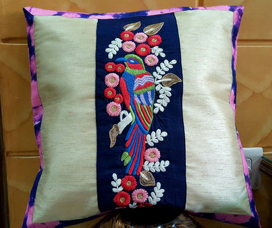 Cushion Cover- Parrot Emb